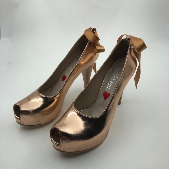 HANDMADE COPPER LEATHER WOMAN HEELS - Picture 4 of 4